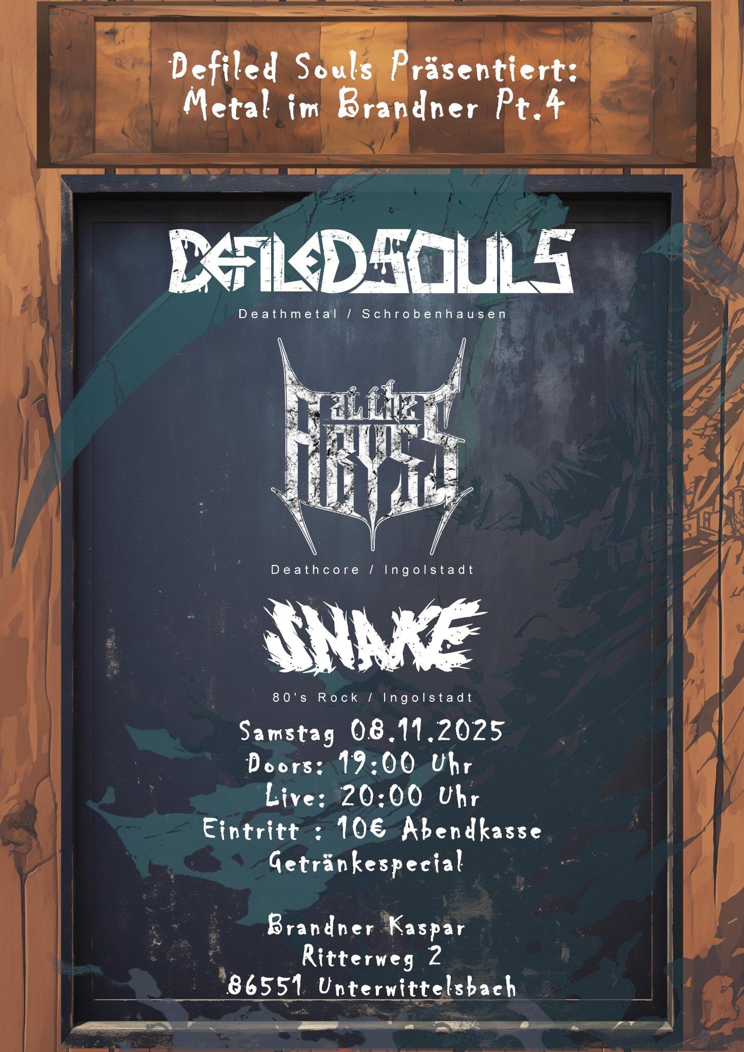 Der aktuelle Flyer für den Metal im Brandner